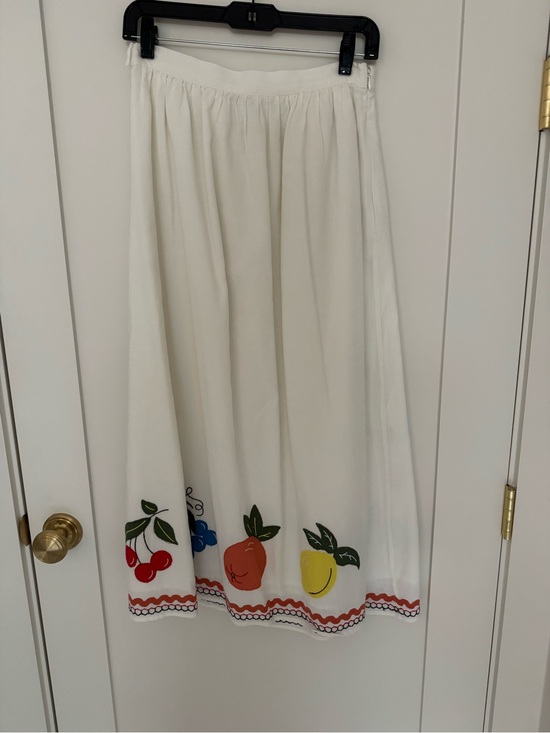 RHODE Dresses & Skirts - RHODE Cream Maxi Skirt with Cherry, Peach & Lemon Motif